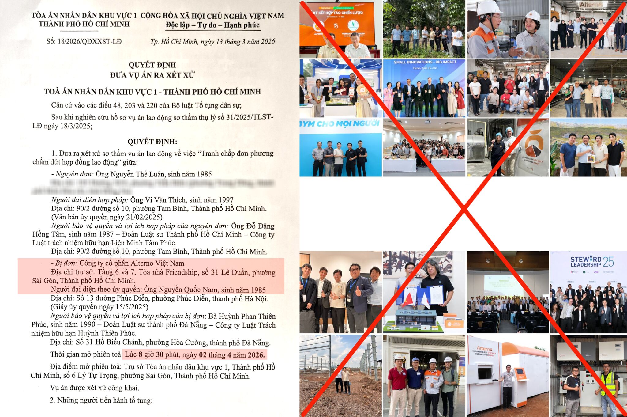 Document image 1 for First-Instance Court Session Takes Place