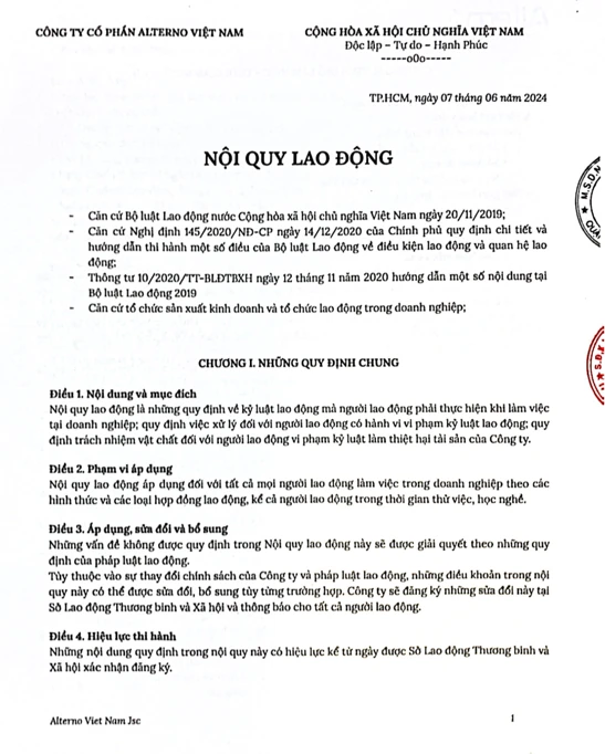 Original Labour Regulation signed on 07 June 2024 by Kent.