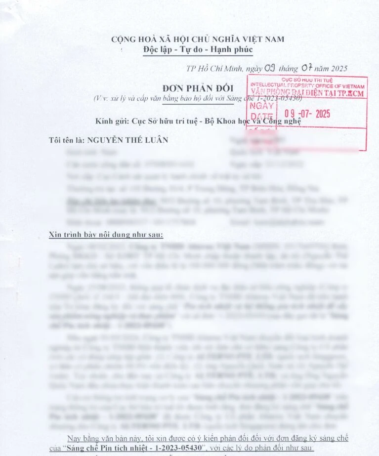 Objection Letter to Intellectual Property Office of Vietnam - 9th July 2025.
