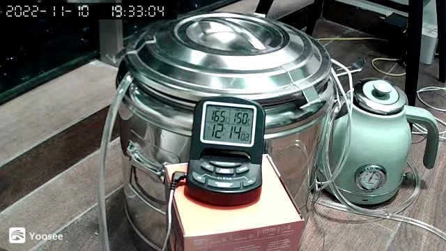 Highest temperature reached 165°C (329°F)